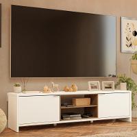 Rack Para Tv Até 80 Polegadas 180cm 2 Portas Branco-rustic Linz Madesa - 1