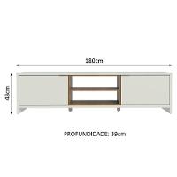 Rack Para Tv Até 80 Polegadas 180cm 2 Portas Branco-rustic Linz Madesa - 3