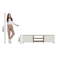 Rack Para Tv Até 80 Polegadas 180cm 2 Portas Branco-rustic Linz Madesa - 5