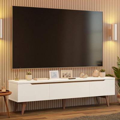 Rack Para Tv Até 80 Polegadas 180cm 2 Portas 1 Gaveta Branco-rustic Doha Madesa