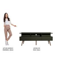 Rack Para Tv Até 65 Polegadas Madesa Londres Com Pés Retro Preto Texturizado - 7