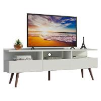 Rack Para Tv Até 65 Polegadas Madesa Londres Com Pés Retro - Branco - 2