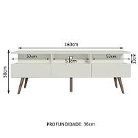 Rack Para Tv Até 65 Polegadas Madesa Londres Com Pés Retro - Branco - 3