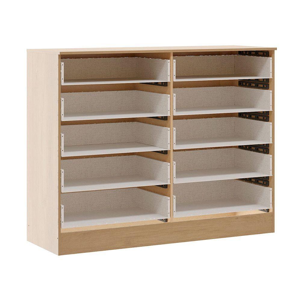 Cômoda Para Quarto 117x92cm 10 Gavetas Mdp 3017 Menu Móveis Carvalho Dakar - 3