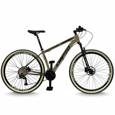 Bicicleta Aro 29 Cripto 24 Marchas Freios Disco E Suspensão Pneu Bege - Verde Militar-preto - 17