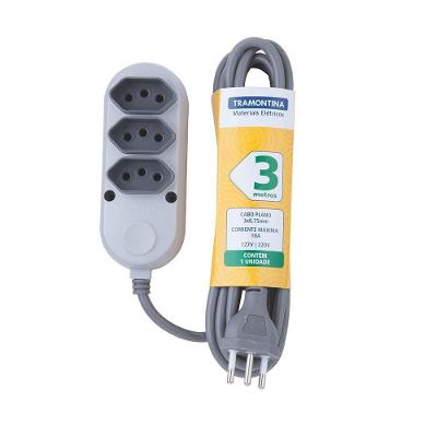 Extensão 3 Tomadas 2p+t 10a 250v 3m - 57504020 - Tramontina Extensao 3tom.2p+t 10a-250v 3mt Tramonti
