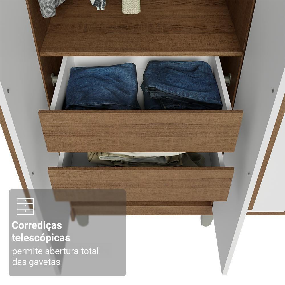 Guarda-roupa Casal Com Pés 8 Portas Batentes Com Espelho Rustic-branco-rustic Saturno Madesa - 7