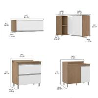 Cozinha Canto Balcão Torre Quente Sabrina Mdp Menu Móveis Branco