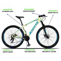 Bicicleta Aro 29 Dropp Z3x 21v Suspensão E Freio Disco Bege Azul Tamanho Do Quadro 21 - 2
