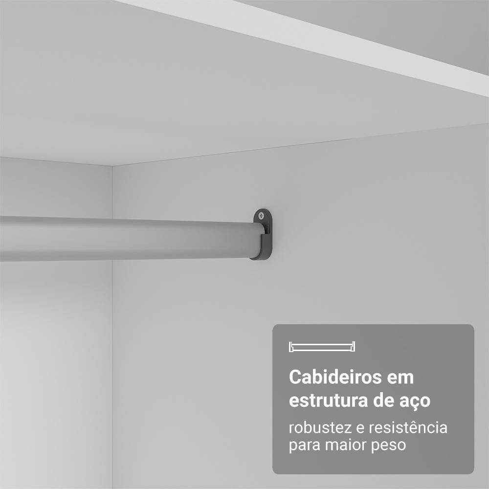 Guarda-roupa Modulado 2 Portas 2 Gavetas 1 Cabideiro Branco Neo Madesa - 8