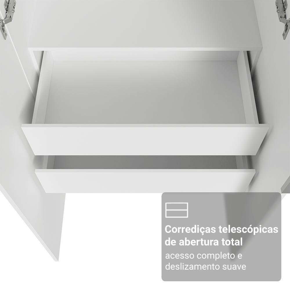 Guarda-roupa Modulado 2 Portas 2 Gavetas 1 Cabideiro Branco Neo Madesa - 9