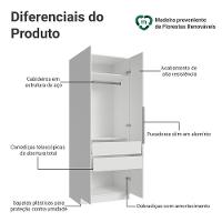 Guarda-roupa Modulado 2 Portas 2 Gavetas 1 Cabideiro Branco Neo Madesa