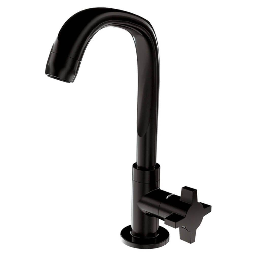 Torneira Para Lavatório Bica Alta Fitt Cross 1195 F64 Preta - 7110057 - Lorenzetti - 1