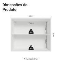 Armário Aéreo Para Quarto 80 Cm 2 Portas Branco Neo Madesa - 2