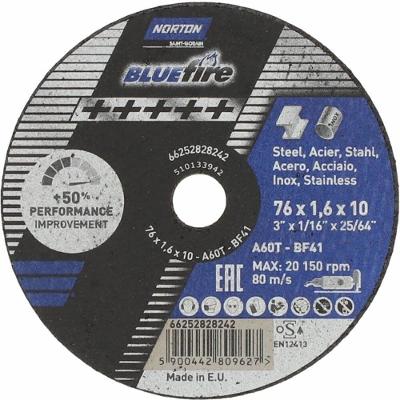 Disco De Corte Blue Fire 76x1,6x10mm - 66252828242 - Norton