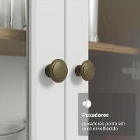 Cristaleira 70 Cm 2 Portas De Vidro Com Pés Cônicos Rustic-branco-rustic Vik Madesa - 6