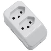 Tomada Móvel Múltipla 2p+t 10a 250 Volts Dupla Cinza - 2699 - Fame Tomada Padrao 2p+t Dupla 10a Cinza Fame 2699 - 1