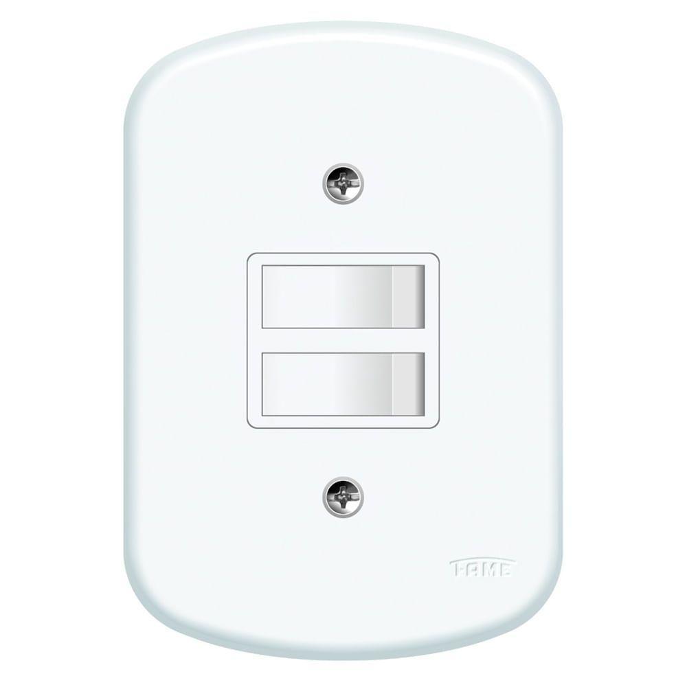 Interruptor Embutir 2 Paralela Com Placa Série Blanc - 0642 - Fame Interruptor Embutir 2p.paralela C-p Sb F 642 Fame - 1