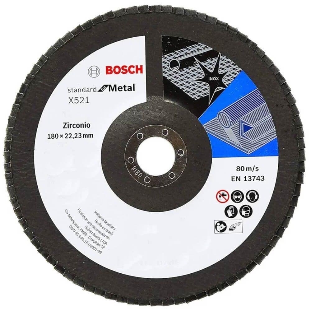 Disco Flap X521 Para Metal Grão 120 180mm - 2608619295 - Bosch - 1