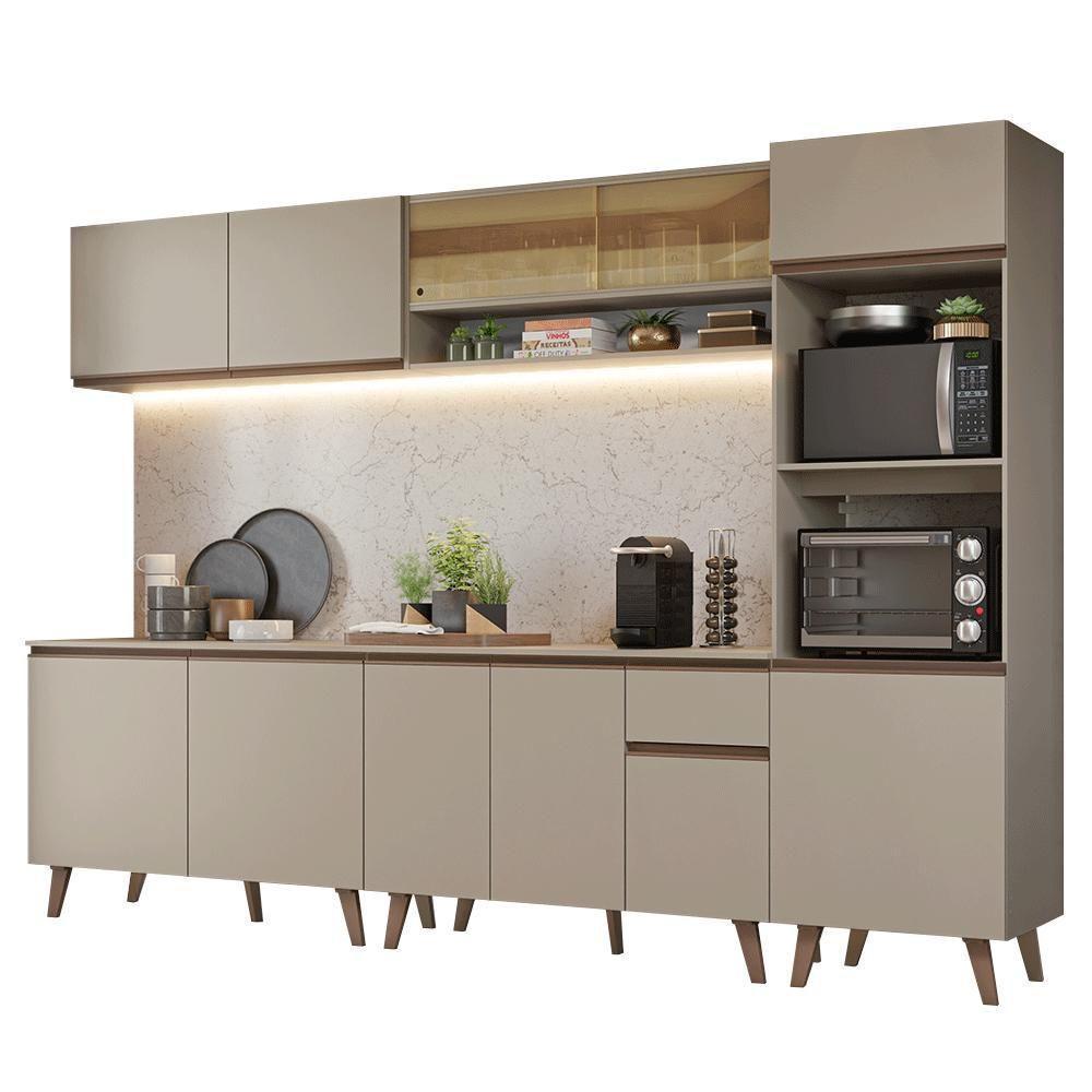 Armário De Cozinha Completa 300 Cm Nice Madesa 01 Crema - 2