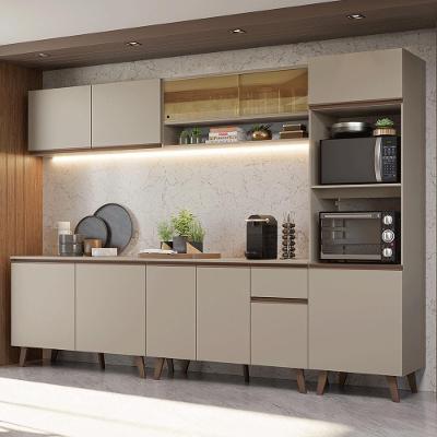 Armário De Cozinha Completa 300 Cm Nice Madesa 01 Crema