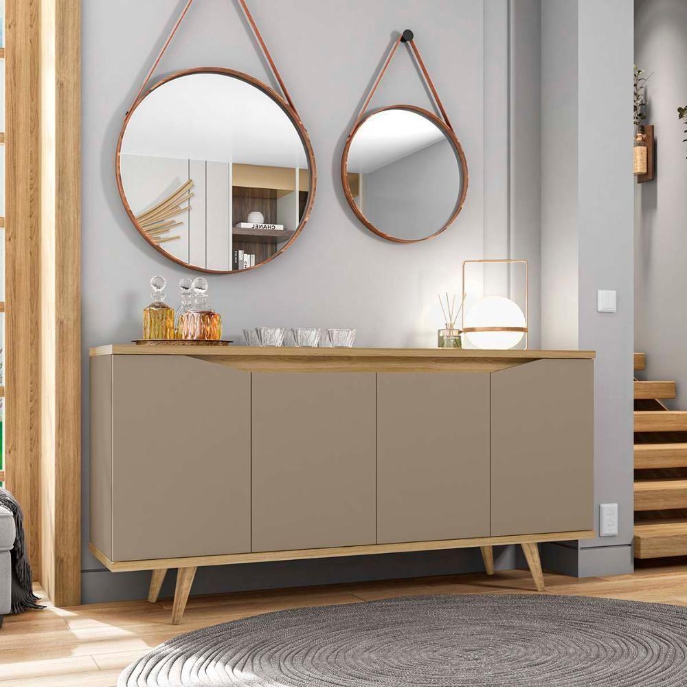 Aparador Buffet Grace Com 4 Portas E Pés De Madeira Maciça Fendi Hanover - 2