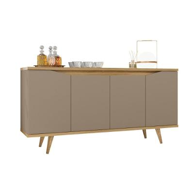 Aparador Buffet Grace Com 4 Portas E Pés De Madeira Maciça Fendi Hanover