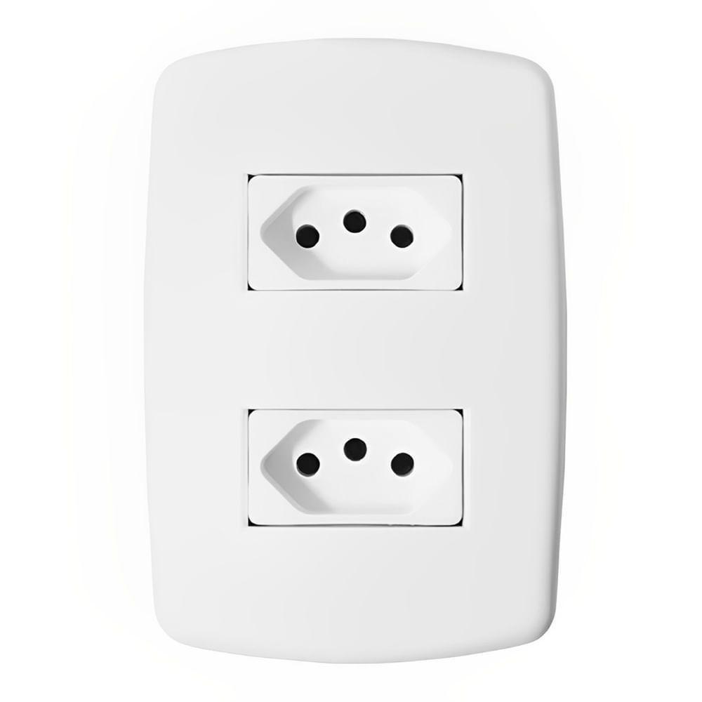 2 Tomadas Universal 2p+t 10a Com Placa - Dc-8100-27 - Dicompel - 1