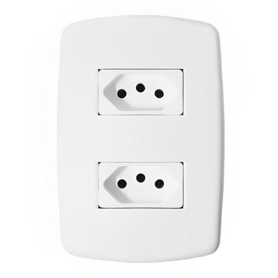 2 Tomadas Universal 2p+t 10a Com Placa - Dc-8100-27 - Dicompel