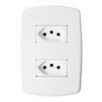 2 Tomadas Universal 2p+t 10a Com Placa - Dc-8100-27 - Dicompel - 1