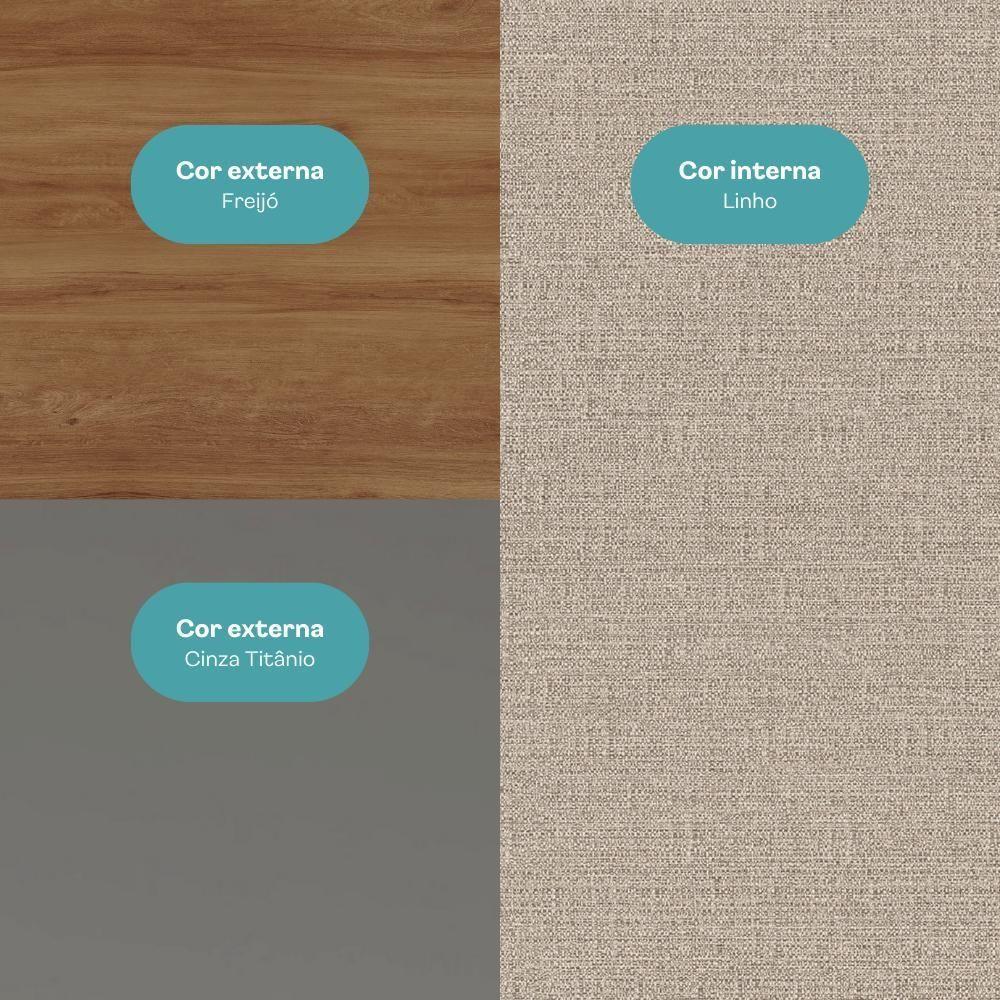 Armário De Cozinha Completa Miami Edge Carraro Freijó Com Cinza Titânio - 8