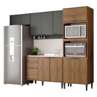 Armário De Cozinha Completa Miami Edge Carraro Freijó Com Cinza Titânio - 2