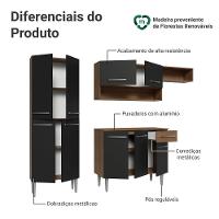 Armário De Cozinha Completa 229cm Rustic-preto Emilly Madesa 016