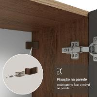 Cristaleira 70 Cm 2 Portas De Vidro Com Pés Trapézio Rustic-cinza-rustic Vik Madesa - 8