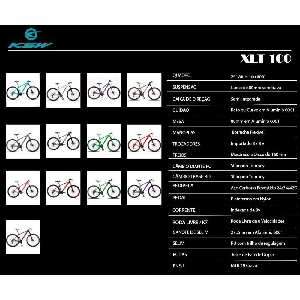 Bicicleta Aro 29 Ksw Xlt 24 Marchas Shimano E Freios A Disco - 15 Preto-rosa E Azul - 3