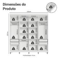 Guarda-roupa Casal Com Pés 8 Portas Batentes Com Espelho Branco-branco-rustic Saturno Madesa - 3