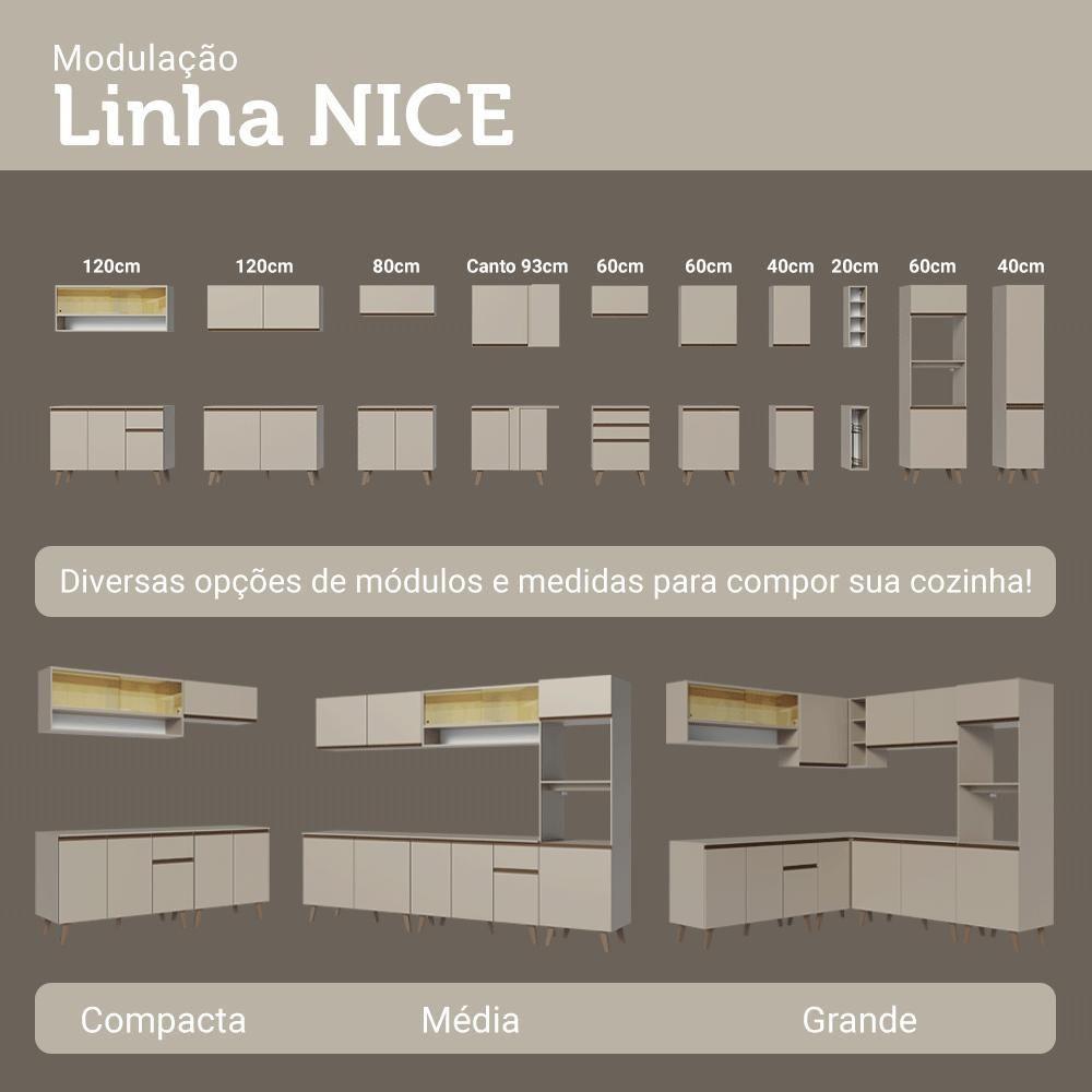 Armário De Cozinha Completa 280 Cm Crema Nice Madesa 02 - 10