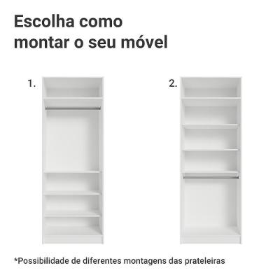 Guarda Roupa Modulado Neo 2 Portas de Bater Branco MDP Madesa