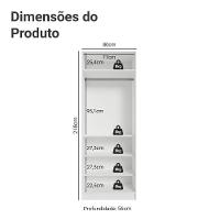 Guarda-roupa Modulado 2 Portas 4 Prateleiras 1 Cabideiro Branco Neo Madesa - 2