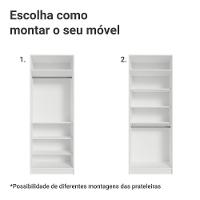 Guarda-roupa Modulado 2 Portas 4 Prateleiras 1 Cabideiro Branco Neo Madesa