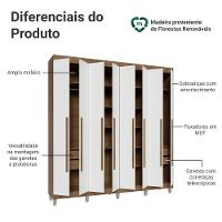 Guarda-roupa Casal Com Pés 8 Portas Batentes Rustic-branco-rustic Saturno Madesa