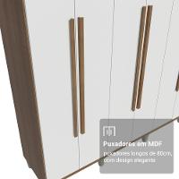 Guarda-roupa Casal Com Pés 8 Portas Batentes Rustic-branco-rustic Saturno Madesa - 6