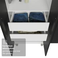 Guarda-roupa Casal Com Pés 8 Portas Batentes Com Espelho Branco-preto-preto Venus Madesa - 7