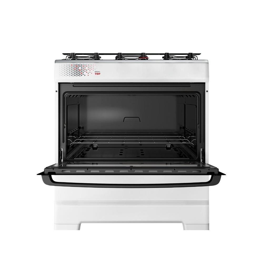 Fogão Esmaltec 5 Bocas Ideal Top Mesa Inox Tampa De Vidro Forno 84 Litros Branco T5IAB Bivolt - 6