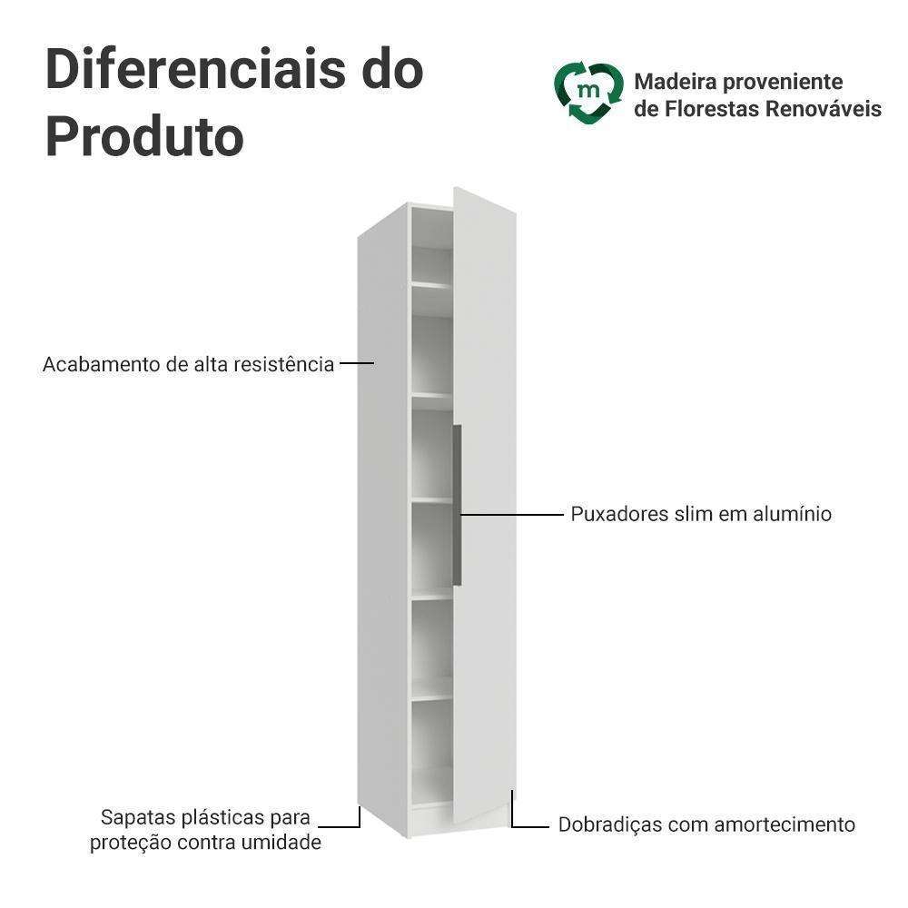 Guarda-roupa Modulado 1 Porta Branco Neo Madesa - 3