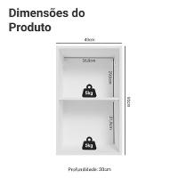 Armário Aéreo Para Quarto 40 Cm 2 Nichos Abertos Branco Neo Madesa - 2