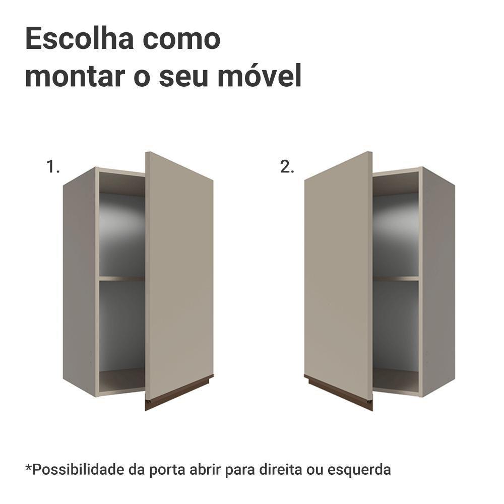 Armário Aéreo 40 Cm 1 Porta Nice Madesa Crema - 4