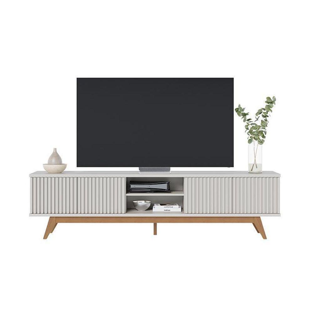 Rack Bancada Fortaleza Off White Matte Com Mesa De Centro Jeri Off White Freijó - Colibri - 7