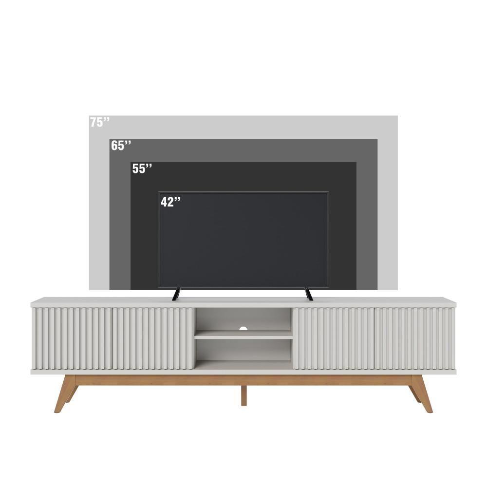 Rack Bancada Fortaleza Off White Matte Com Mesa De Centro Jeri Off White Freijó - Colibri - 8