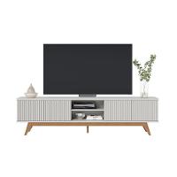 Rack Bancada Fortaleza Off White Matte Com Mesa De Centro Jeri Off White Freijó - Colibri - 7